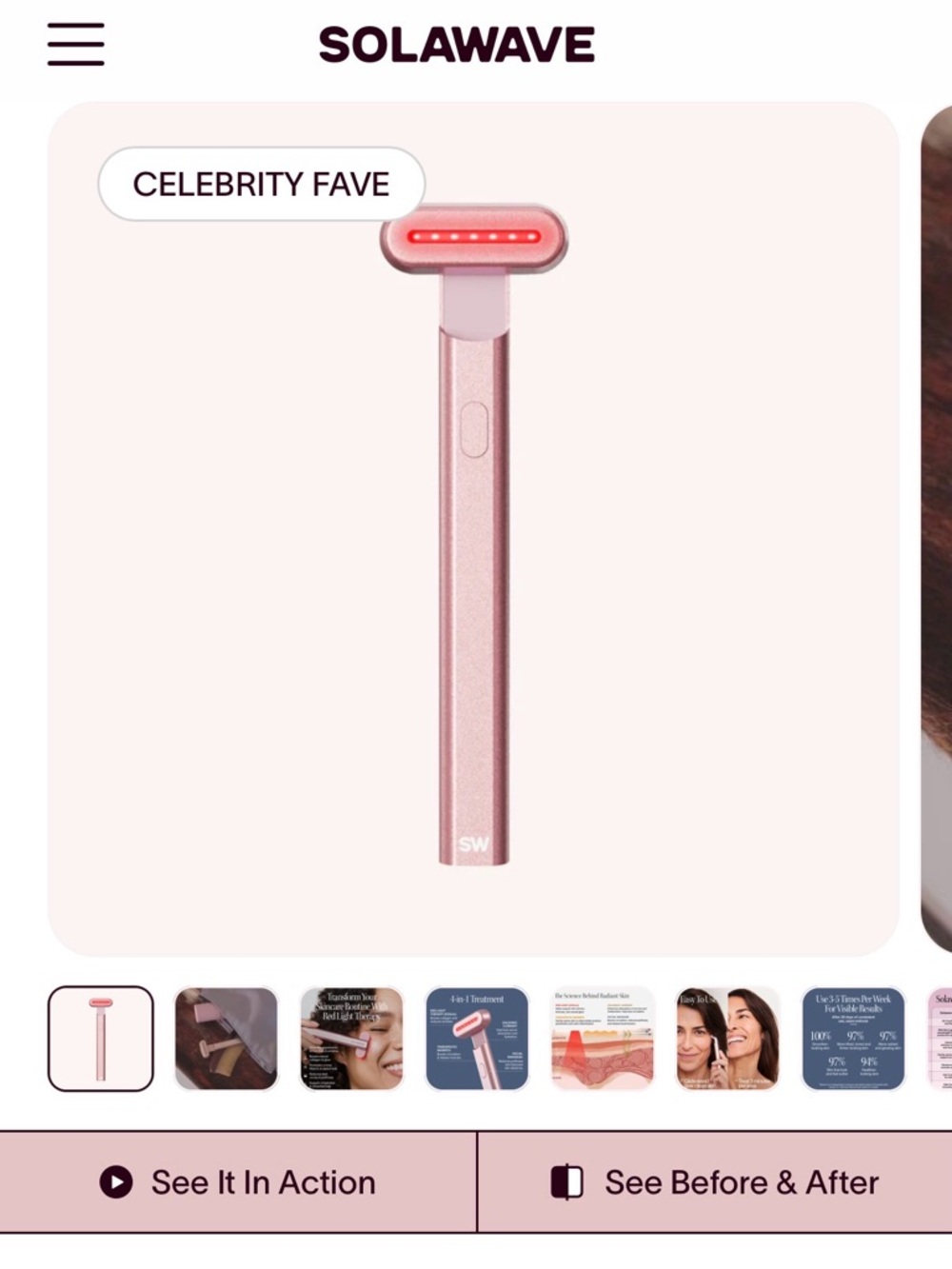 Solawave Rose Gold Facial Toning Wand 4 in 1 NWT Sealed in Box